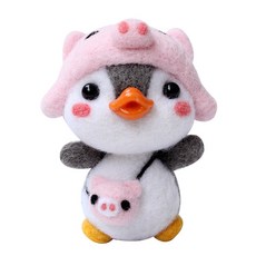 펫돌 양양이 니들펠트 인형 DIY 세트, 돼지 펭귄, 1세트