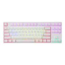 hacker 이중사출 RGB 텐키리스 무접점 게이밍 키보드 45g, KN01, 화이트