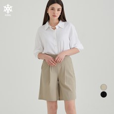 ELLE PARIS 여성 쿨터치 링클프리 스트레치 밴딩 버뮤다 팬츠