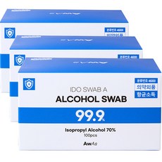 AWAS 알콜스왑, 3개, 100개입