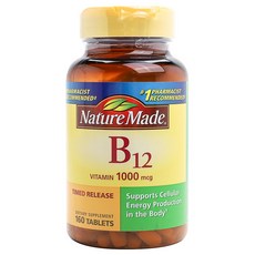 네이처메이드 B12 비타민 1000mcg 타블렛 글루텐 프리, 160개입, 1개, 160정
