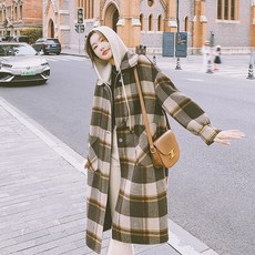 톰보이 하이넥 싱글 셔츠 퍼 울혼방 리스트 코듀로이 알파카 체크롱코트 카멜