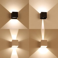 [재경조명] LED 뉴 크로 벽등 5W 플리커프리 생활방수 각도조절 빔조명, 화이트