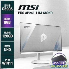 [외장HDD 1TB 증정] MSI PRO AP241 24인치 일체형 컴퓨터 윈도우11 탑재 PC, 메모리 8GB/SSD128GB/윈도우11프로, AP241 11M
