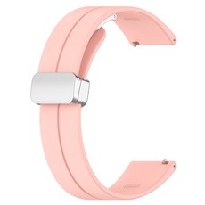 삼성 갤럭시 워치용 42mm46mm/Watch4/Watch5 Pro/Active 2 마그네틱 버클 접이식 버클 실리콘 밴드, pink