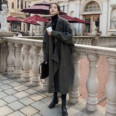 테일러드 코듀로이 하프넥 더블버튼 알파카 트위드 벨티드 후드 울 셔츠 체크롱코트