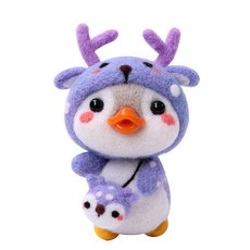 펫돌 양양이 니들펠트 인형 DIY 세트, 사슴 펭귄, 1세트