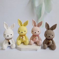 향기꽃피다 가죽인형 토끼 차량석고방향제 리필5ml+고급포장 SET, 클린코튼