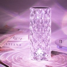 아트조이 16색 LED 로즈 크리스탈 터치 무드등, 오브제