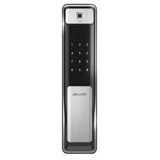 웰콤 푸시풀 디지털도어락 지문인식 자가설치 WSP-2500B