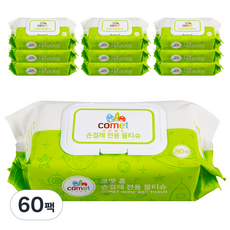 코멧 홈 물티슈 손걸레 전용 물티슈 캡형, 80매, 60팩