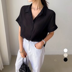 세컨그라운드 여성용 가오리 셔링 셔츠 블라우스