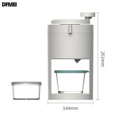 DFMEI 빙수기 가정용 소형 수동 빙수기 쇄빙신기 면면 얼음 노점망 홍박 우박 우박 기계 수동 쇄빙기, 핸드빙수기+냉동몰드+유리볼