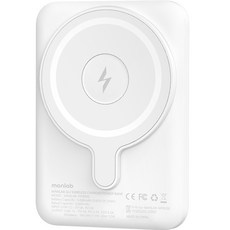 2in1 맥세이프 보조배터리 애플워치 아이폰 5000mAh, MANLAB-WPB100, 화이트