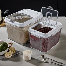 해피달 투명 쌀통 벌레 안 생기는 밀폐 쌀독 잡곡 계량 보관통 15kg/7.5kg+계량컵