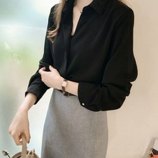 보나비 루즈핏 솔리드 블라우스