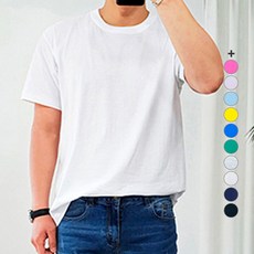 더클래식 남성용 30수 면 기본 라운드 무지 반팔 티셔츠