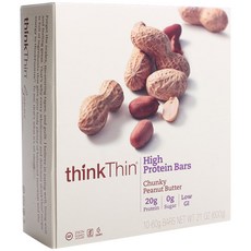 씽크씬 하이 프로틴 바 청키 피넛 버터 20g 프로틴, 1개, 600g