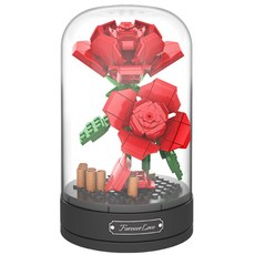 중국 레고 꽃다발 크리에이터 호환 꽃 블럭 꽃꽃이 플라워 부케 오르골 붉은장미 2675, 붉은장미(2675)