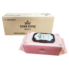 코코토토 프리미엄 물티슈 캡형 80매, 10팩