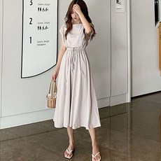 순이들 여성 빅사이즈 린넨 스트링 원피스
