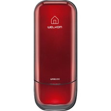 웰콤 번호전용 보조키형 디지털 도어락 다크 레드 WRB100, 방문설치