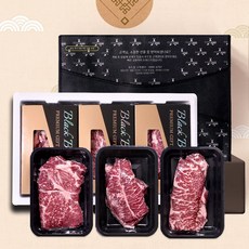 [블랙비프]행복한 소고기 선물세트 1호(부채살200g+살치살200g+소목등심200g), 행복한 소고기 선물세트 1호, 1개