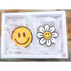 [송스] 스마일 SET - 석고방향제, 클린코튼, 노랑, 자석용