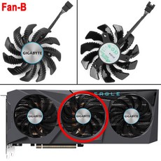기가바이트 라데온 RX 6600 6700 XT GeForce RTX 3070 Ti EAGLE 그래픽 비디오 카드용 쿨러 팬 교체 78mm 신제품, 2.fan B - RGB - Black