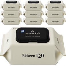 베베앙 120 엠보싱 대용량 유아물티슈 캡형, 120매, 10개