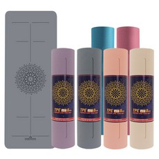 TPE 요가매트 10mm 8mm 6mm 와이드 안밀리는 논슬립 요가매트, C.브라운버건디(TPE10mm)