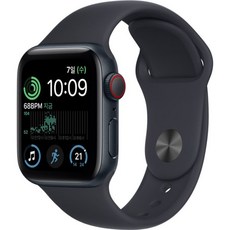 Apple 2022 애플워치 SE 2세대 알루미늄 케이스, 40mm, GPS+Cellular, 미드나이트 / 미드나이트 스포츠밴드