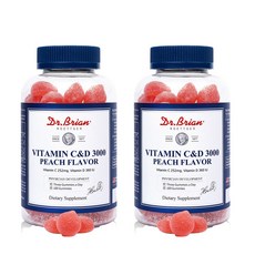 복숭아맛 젤리 비타민CD 구미 영양제 닥터브라이언 100 꾸미 x2개, 100정, 252mg, 2개