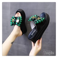 티피/Teepie 여성 여름 통굽 샌들 패션 웨지힐 슬리퍼7xm