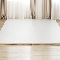 틈새없는 빅 자이언트 2단 제로갭 폴더매트, 퓨어크림 + 라이트그레이