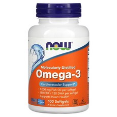 NOW Foods 오메가3 EPA 180/DHA 120 소프트젤, 100개, 100 개