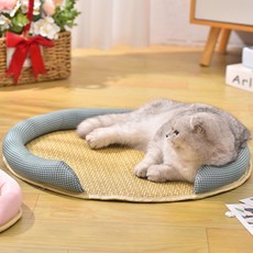 리빙공감 냥냥이 원형 쿨매트, 그린