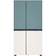 LG전자 디오스 오브제컬렉션 양문형 냉장고 메탈 832L 방문설치, 클레이민트(상단), 베이지(하단), S834MTE10