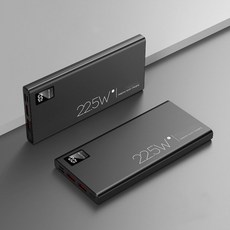 PYHO 30000mAh 22.5W 고속충전 대용량 보조배터리 화면표시 전력량 여행 보조배터리, 블랙, 블랙
