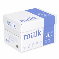한국제지 밀크 A4 용지 75g 1박스(2000매) 복사용지 MIILK, 단일속성