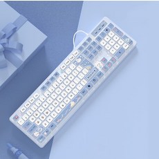 쿠로미키보드 마우스장패드 키캡 산리오 카와이 유선 키보드 밀크티 토끼 귀여운 핑크 초콜릿 크리에이티브, 한개옵션2, 06 Wired connection, 한개옵션1