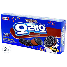 크래프트 오레오 초콜릿 크림 쿠키, 300g, 3개