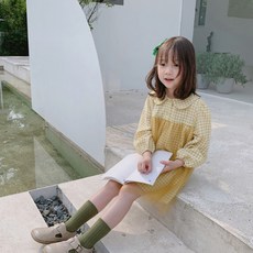 꼰띠키즈 여아용 슈가체크원피스