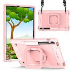 스냅케이스 갤럭시탭 S8 S7 스퀘어 스트랩 아머 케이스, 인디핑크