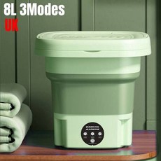 케이텍 휴대용 접이식 세탁기 건조 기능 자동 속옷 팬티 양말 회전 8L, Green UK
