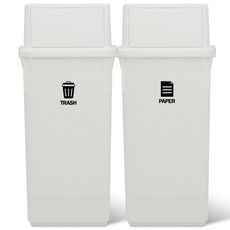 라이피스트 컬러빈 분리수거함 60L, 화이트, 2개