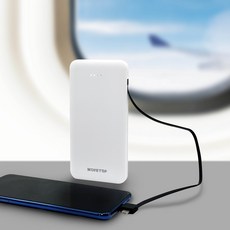 무브탑 일체형 보조배터리 10000mAh 군대 군인 대용량 1만 우체국 육군 고속 밧데리 핸드폰 휴대폰 케이블일체형 C타입 아이폰 5핀 올인원 군용, 02_화이트 [WHITE]